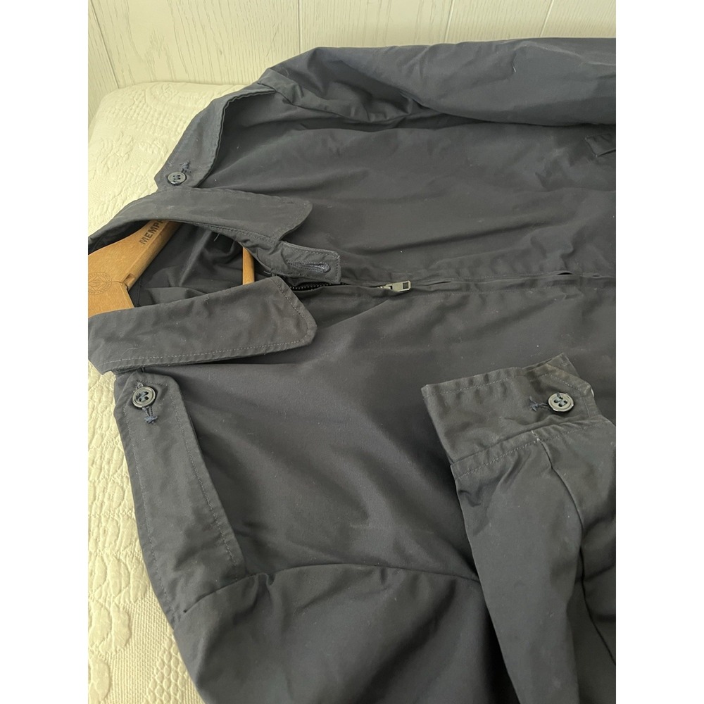 Vtg 70s US Air Force Jacket 42XL Blue Poplin Zip Up Military USN USAF Bomber - Picture 10 of 15